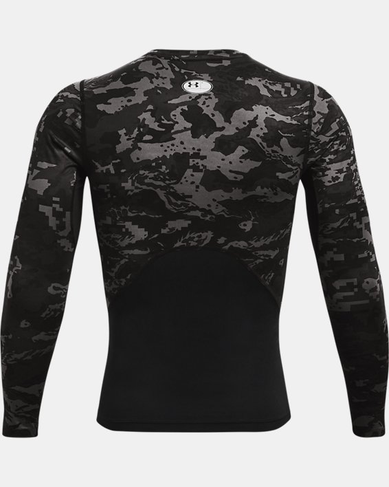 Men's HeatGear® Armour Camo Long Sleeve, Black, pdpMainDesktop image number 5